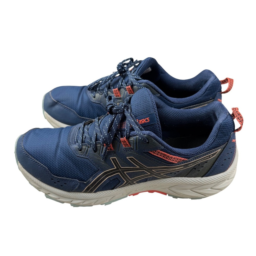 Asics Gel-Venture 9 Mens Trail Running Shoes Navy Blue Orange 1011B486 Size 10.5